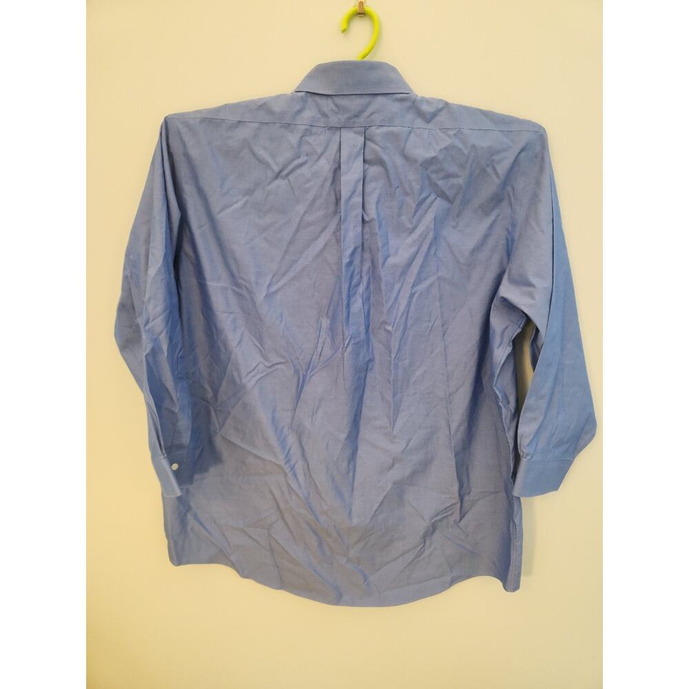 Brooks Brothers Cotton Shirt Mens 18.5 34 Blue Long Sleeve Madison Business Work - Picture 5 of 11